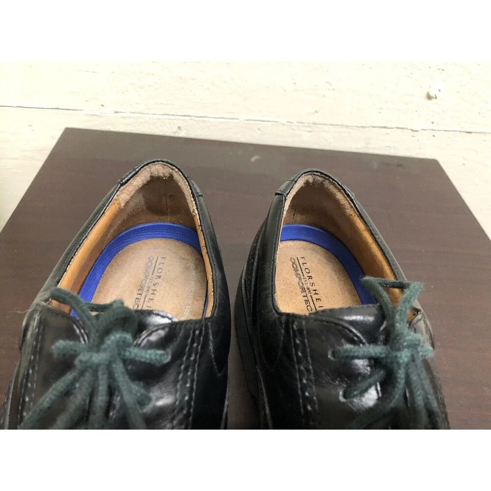Florsheim Men Comfortech Black Wingtip Oxford Shoes Size US10.5 B
